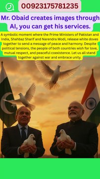 A symbolic moment where the Prime Ministers of Pakistan and India, Shahbaz Sharif and Narendra Modi, release white doves together to send a message of peace and harmony. Despite political tensions