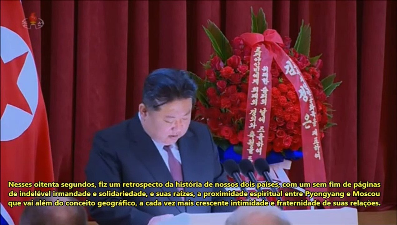 Discurso do camarada Kim Jong Un na embaixada da Federação Russa na RPDC (legendado)