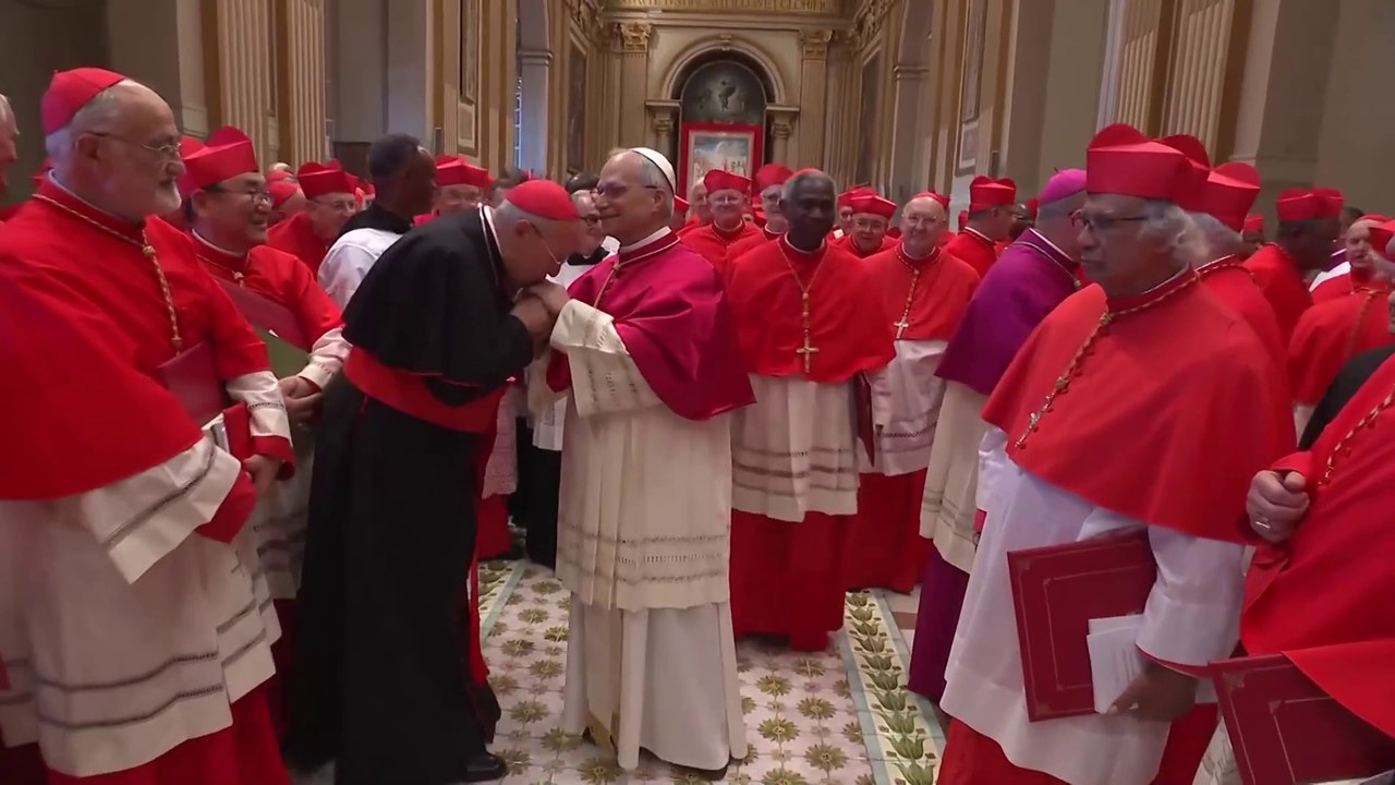 Footage of Pope Leo XIV inside the Sistine Chapel