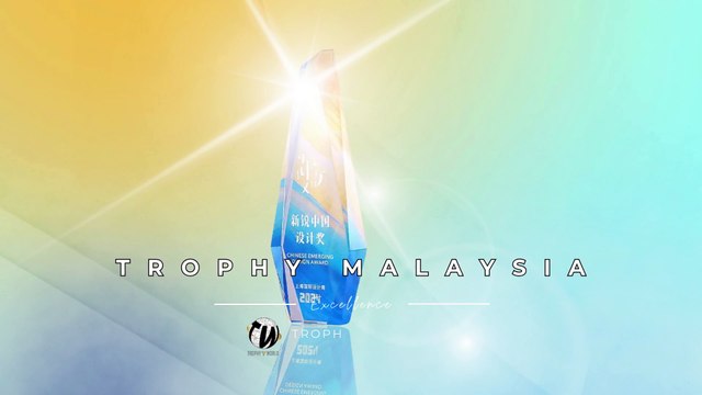 Yellow Blue Crystal Trophies at Trophy-World Malaysia | Custom Trophies & Plaques Supplier