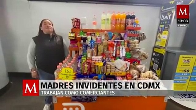 Madres invidentes trabajan como comerciantes en el metro de CdMx