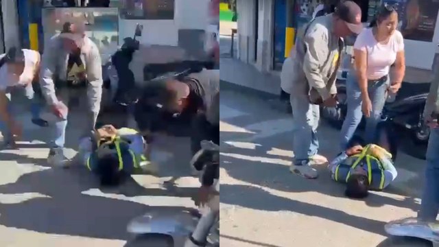 VIDEO | Motociclista cogió a golpes y atropelló a guarda de tránsito que intentó multarlo en Zarzal