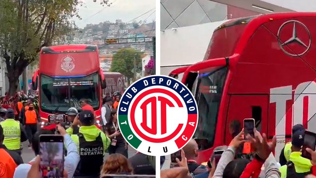 Toluca es recibido por su afición en su llegada al Nemesio Díez para enfrentar a Rayados