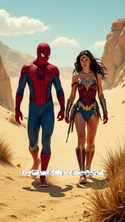 Spider-Man & Wonder Woman Lost in the Desert – Bandits Strike!  #spiderman #shorts #marvel