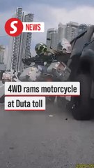 4WD vehicle rams into motorcycle near the Duta toll plaza