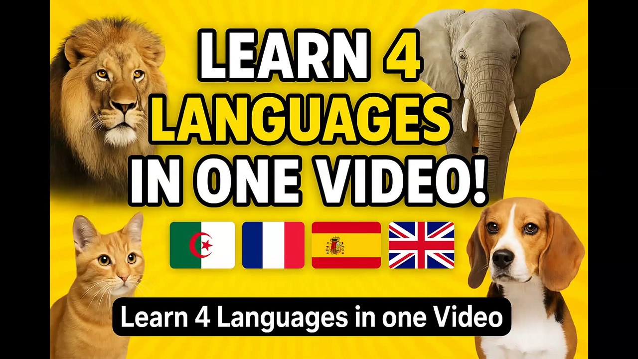 🔹 Learn Animal Names in 4 Languages! (Arabic - French - English - Spanish)