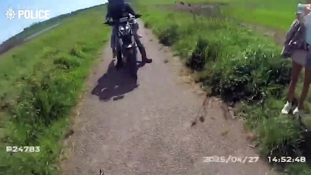 Yorkshire crime: Moment Doncaster officer stops off-road biker and seizes suspected stolen motorbike