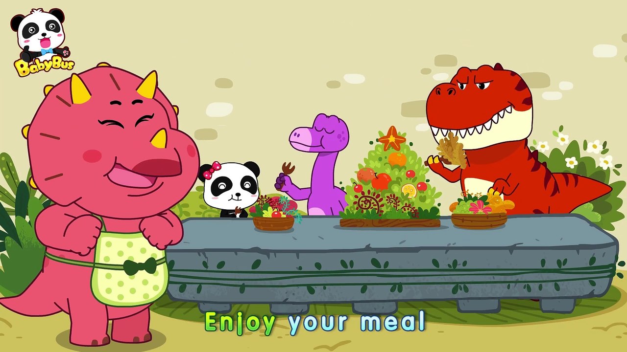 Dinosaur Dinner Carnival  _ T-rex is Cooking Dinner _ Kids Songs _ BabyBus(1080P_HD)