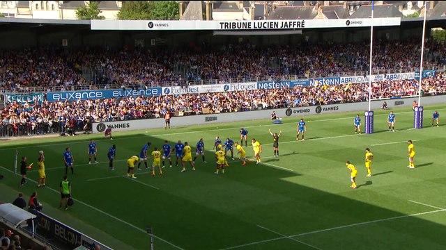 TOP 14 - Essai de Quentin LESPIAUCQ (SR) - RC Vannes - Stade Rochelais