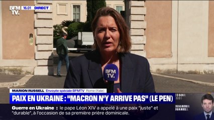 Paix en Ukraine: pour Marine Le Pen (RN), Emmanuel Macron "n'y arrive pas"