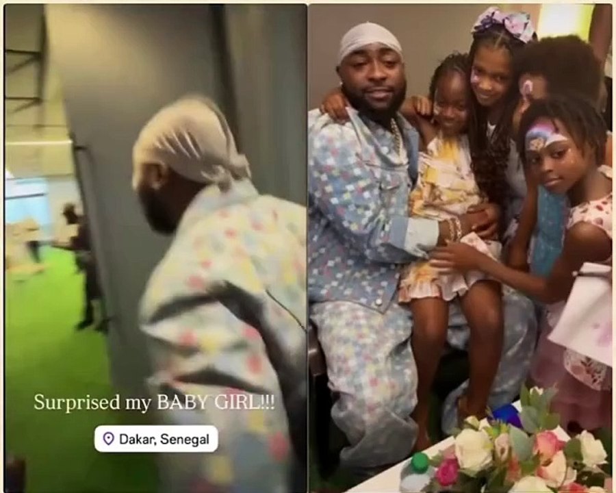 Davido surprised his daughter Hailey at her 8th birthday in Senegal
