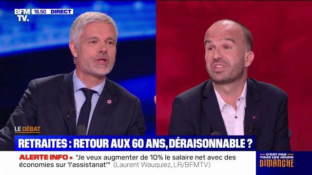 Retraites : Manuel Bompard (LFI) estime qu'il y a des pays en Europe qui ont la retraite à 60 ans , Laurent Wauquiez (LR) assure que cette proposition, c'est la faillite