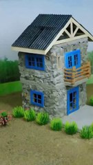 How to build a two story house from stone #vfuho #diy #house #miniature