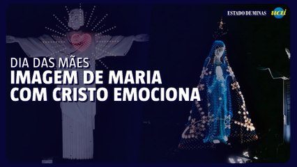 Nossa Senhora é projetada ao lado de Cristo no céu do Rio