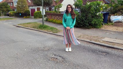 Theresa Meredith Hardy discusses potholes in Farnham