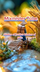 Tiny people with gundam harvesting