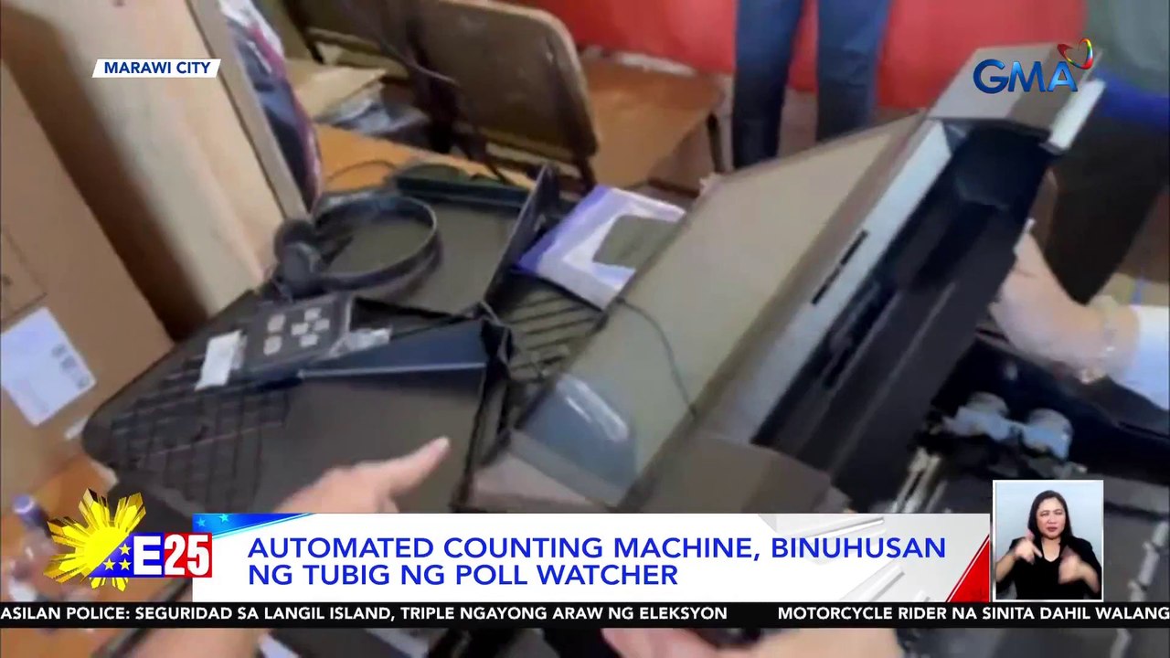 Automated Counting Machine (ACM), binuhusan ng tubig ng poll watcher sa Marawi City | Eleksyon 2025