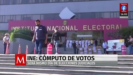 INE iniciará cómputo de votos el día de la jornada electoral judicial