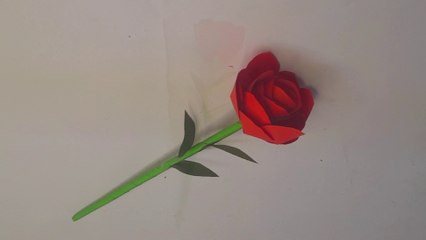 How to Make a Paper Rose with Stem | Realistic DIY Paper Flower Tutorial