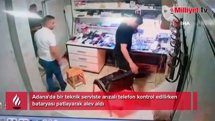 Cep telefonu bataryası patladı: O anlar kamerada