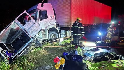 Nueve muertos y 10 heridos en choque de minivan con camión en Brasil