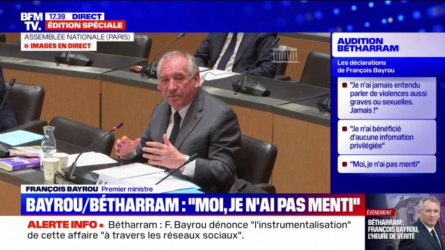 Affaire Bétharram: Depuis 4 mois, je suis quotidiennement sali et diffamé , affirme François Bayrou