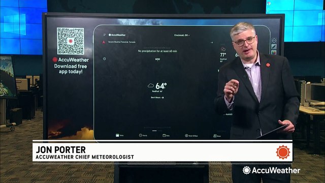 Tracking severe weather on the free AccuWeather app