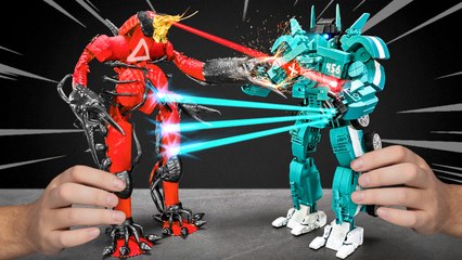 *NEW* LEGO Transformer vs DIY Squid Game Robot – The Most INSANE Battle Yet! 🤖🟥💥
