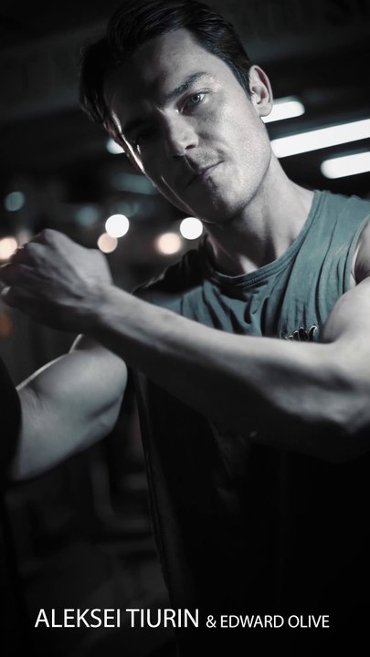 Male supermodel gym workout shoot Aleksei Tiurin & Edward Olive in Tomas Sanchez Fitness Madrid
