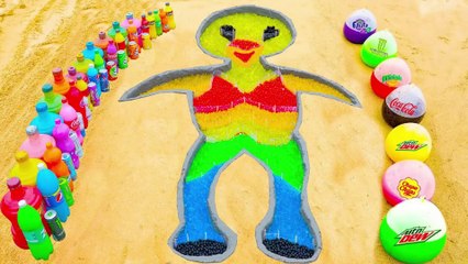 How to make Rainbow Yellow Senior with Orbeez, Balloons Fanta, Coca Cola vs Mentos & Popular Sodas