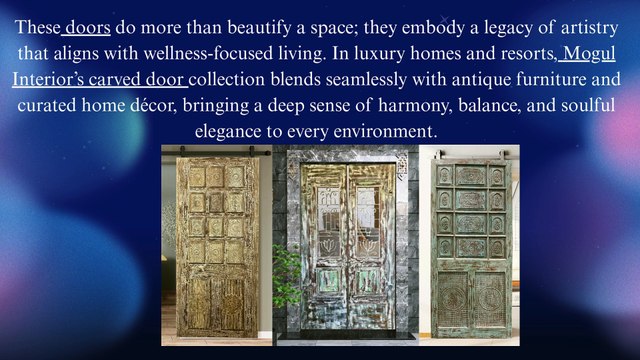 Carved Wooden Doors A Harmonious Blend of Artistry and Wellness
