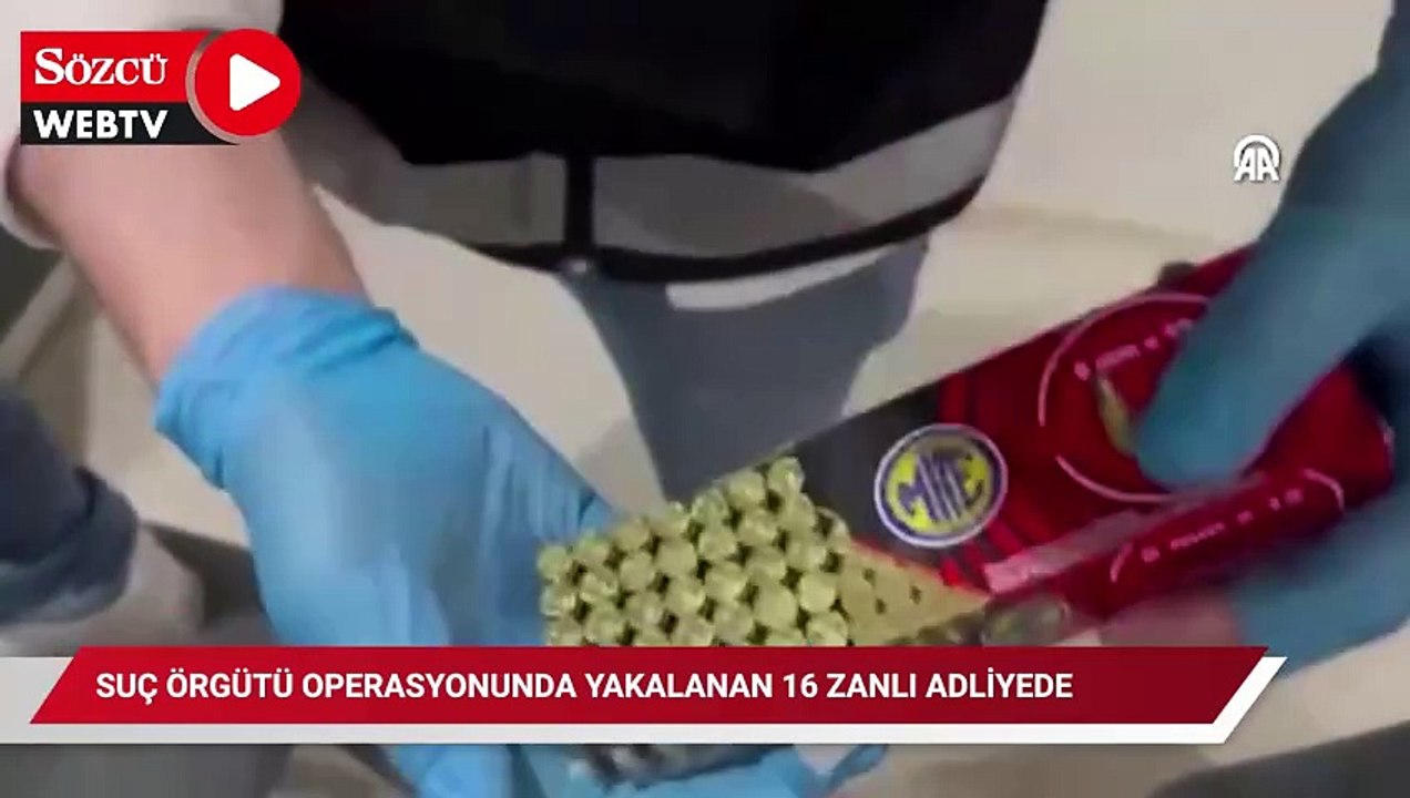 İstanbul merkezli suç örgütü operasyonunda yakalanan 16 zanlı adliyede