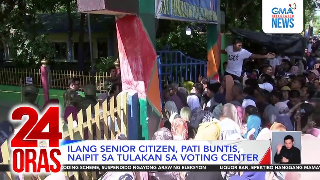 Ilang senior citizen, pati buntis, naipit sa tulakan sa voting center | 24 Oras