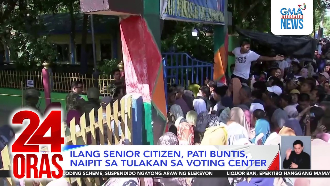 Ilang senior citizen, pati buntis, naipit sa tulakan sa voting center ...