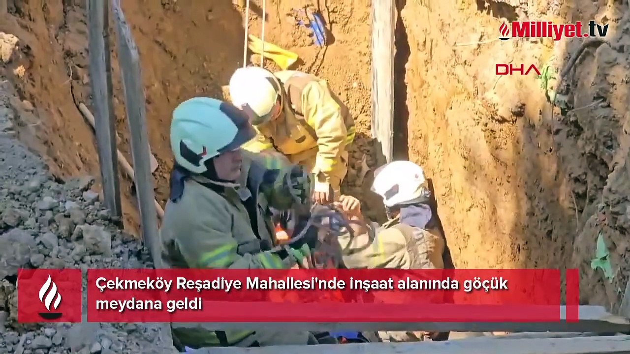 Çekmeköy'de inşaat alanında göçük! Mahsur kalanlar var
