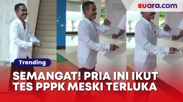 Viral Pria Tetap Tersenyum dan Semangat Ikut Seleksi PPPK Meski Habis Kecelakaan