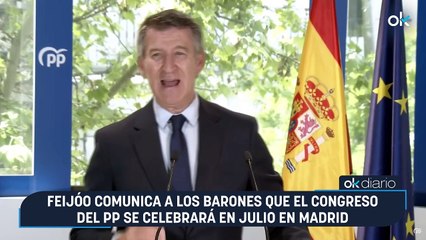 Feijóo comunica a los barones que el congreso del PP se celebrará en julio en Madrid