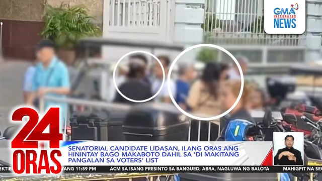 Senatorial candidate Lidasan, ilang oras ang hinintay bago makaboto dahil sa 'di makitang pangalan sa voters' list | 24 Oras