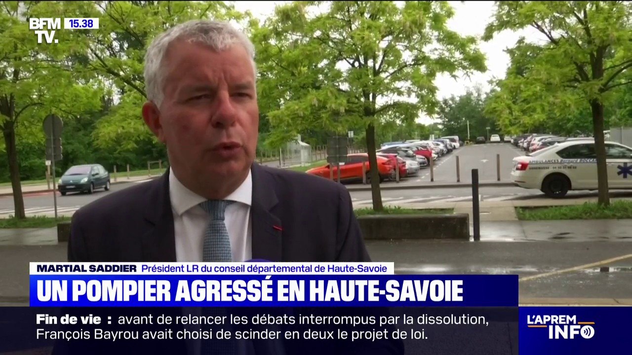 Pompiers agressés: "Ça dit le mal-être de cette société", déplore Martial Saddier, président LR du département de Haute-Savoie