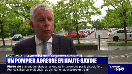 Pompiers agressés: "Ça dit le mal-être de cette société", déplore Martial Saddier, président LR du département de Haute-Savoie