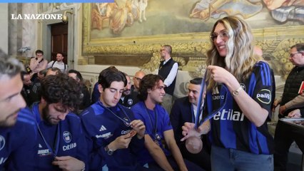 Cerimonia di premiazione del Pisa per la promozione in Serie A in Comune