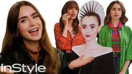 Lily Collins Reacts To Life Size Cut-Outs of Her 'Emily in Paris' Looks | InStyle