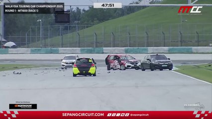 Malaysia Touring Car Championship MT1600 2025 Sepang Race 1 Start Big Crash