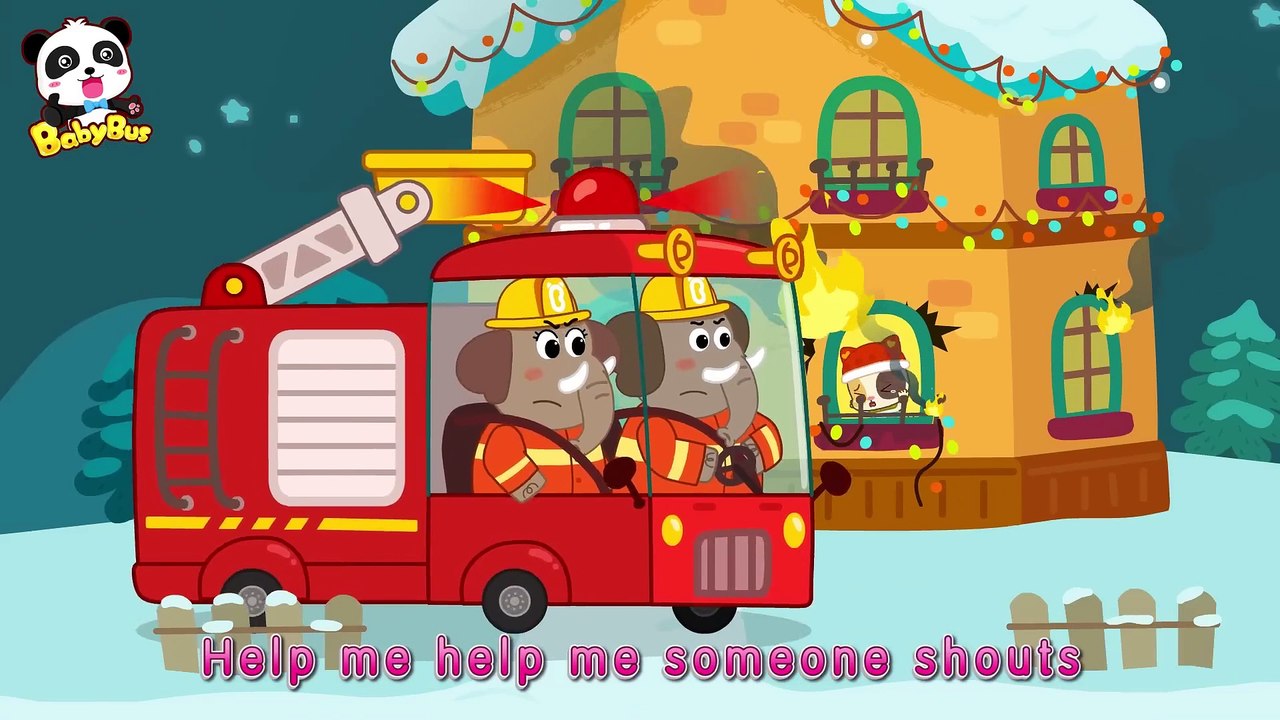 Elephant Fireman Saves Baby Kitten _ Christmas Songs _ Firefighter Song _ Nursery Rhymes _ BabyBus(1080P_HD)