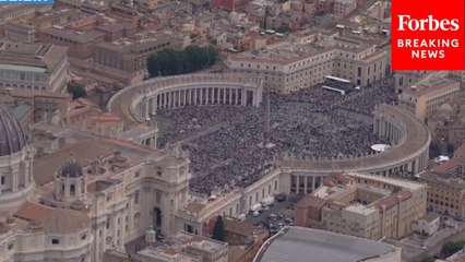 Roughly 100,000 People Gather In St. Peter's Square, Around Vatican For Pope's First Sunday Address