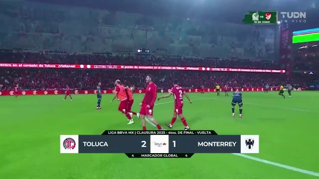Resumen y goles - Toluca (4)2-1(4) Monterrey | Liga MX - Cuartos - Vuelta CL 2025