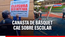 Escolar gravemente herido en VES: Canasta de básquet cayó sobre alumno durante olimpiadas