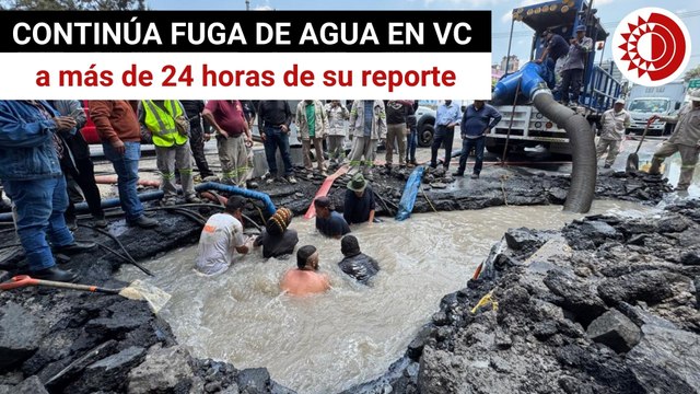 Continúa fuga de agua en avenida Eduardo Molina a más de 24 horas de su reporte