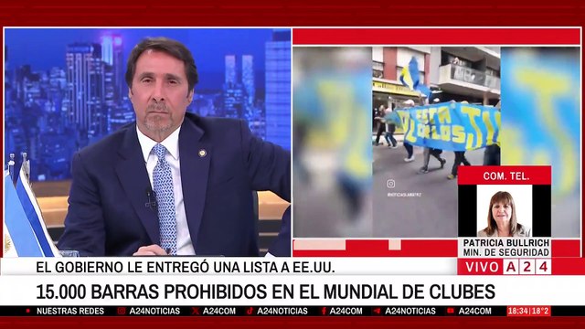 Patricia Bullrich en A24 sobre las lista de las barras: Los jefes de las barras están todos
