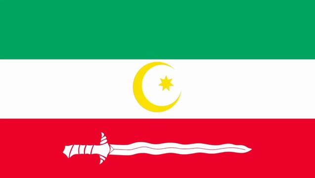 Flag of Bangsamoro Autonomous Region in Muslim Mindanao. Bendera Daerah Otonomi Bangsamoro di Muslim Mindanao. Bangsamoro Autonomous Region in Muslim Mindanao Flag. Bangsamoro Flag. Watawat ng Rehiyong Awtonomo ng Bangsamoro sa Muslim Mindanao